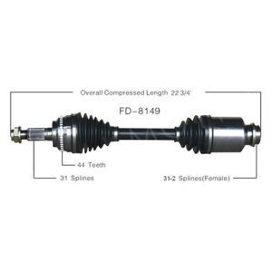 Standaard Fd-8149 Voor-rechts CV-asas voor Ford Edge Lincoln Mkx